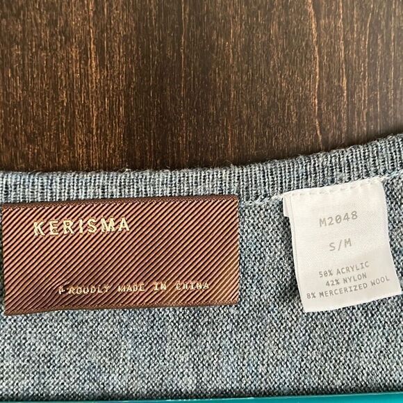 Kerisma Blue V-Neck Sweater Size S/M - Picture 3 of 4